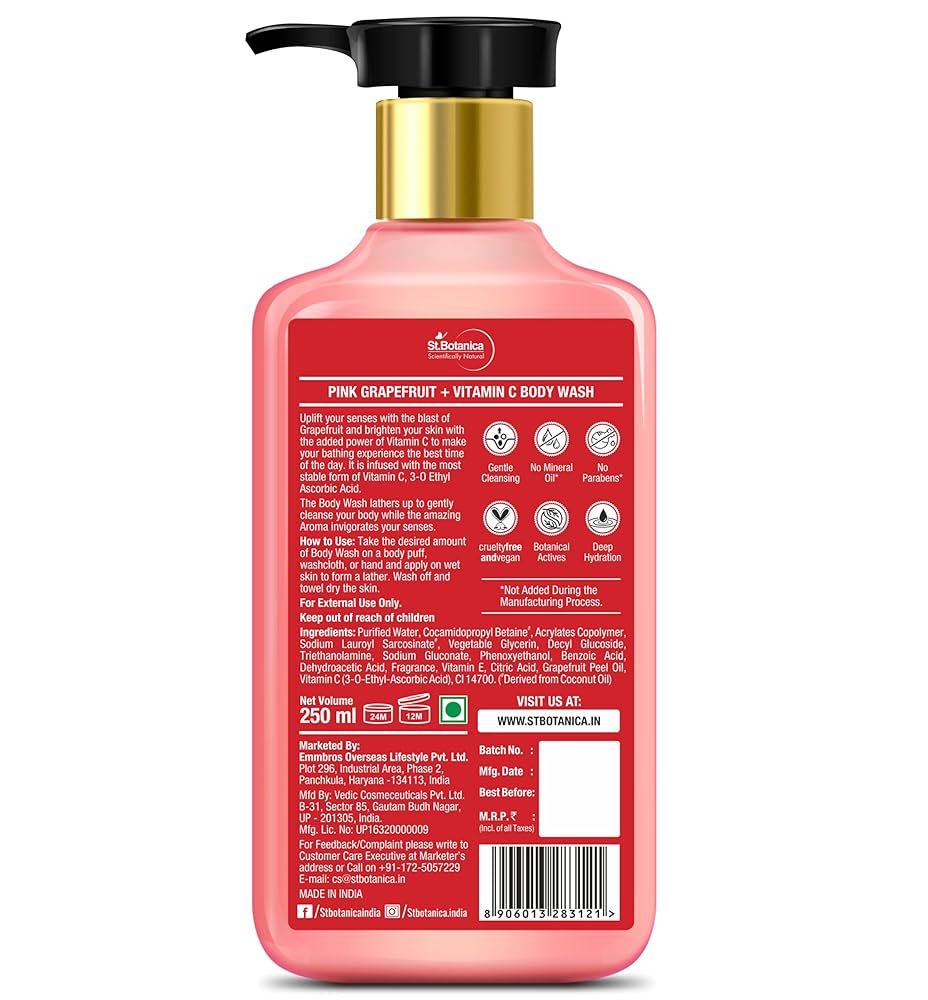 Amazon.com : StBotanica Pink Grapefruit & Vitamin C Body